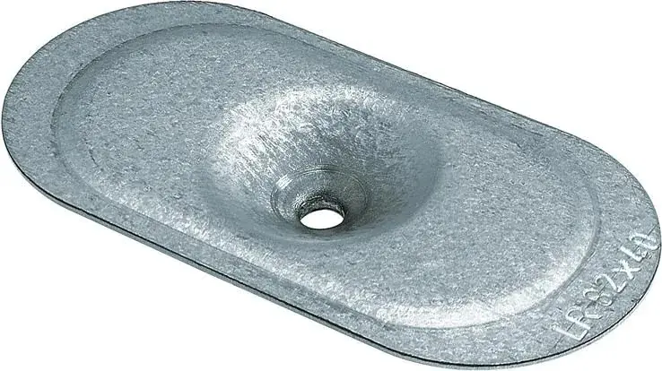 Plaquette de répartition à cuvette alu zinc 82 x 40 R Trou Ø 5,1 mm - 1 pièce - ETANCO - 294705