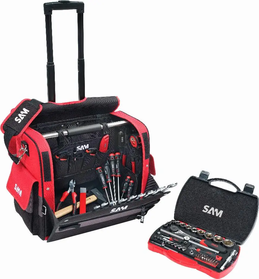 Trolley textile 33 litres + 100 outils de maintenance SAM OUTILLAGE - CP-100-BAG7N