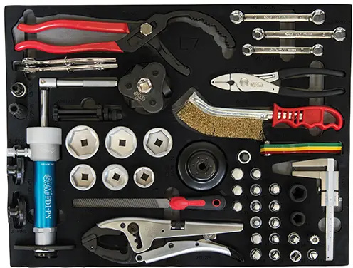 Composition entretien vidange freinage 47 outils en module mousse 3/3 SAM - CP-47M