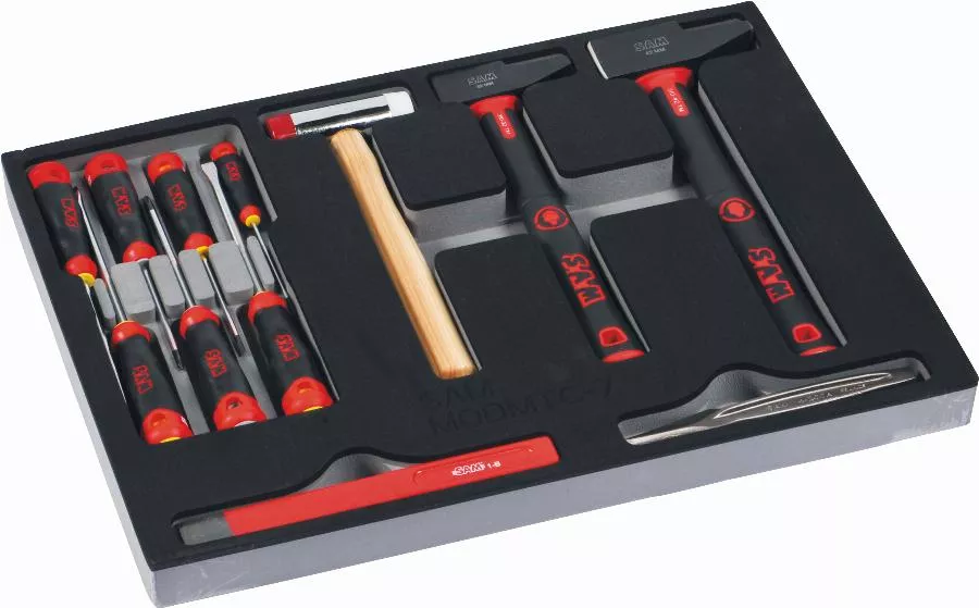 Servante Servi 630N + 200 outils maintenance indus. SAM OUTILLAGE modules mousse - CPP-200M4