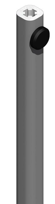 Tringle 2500 mm CROISEE DS - gris alu - 6888