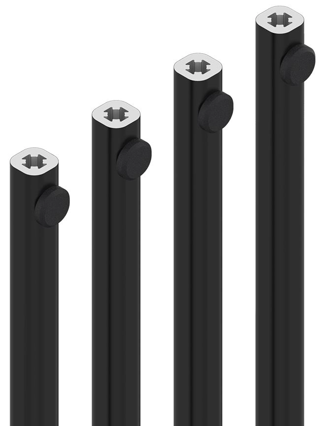 Kit de 4 tringles 2500 mm CROISEE DS - noir - 7020