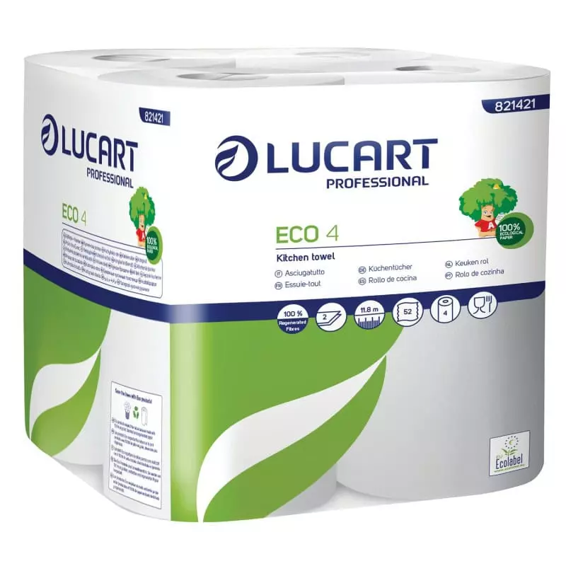 Pack de 48 essuie-tout 2P 22.8 X 22.7 - Blanc CCA - Ecolabel- CRISTAL HYGIENE - PR214X2F
