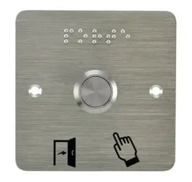 Bouton poussoir acier inoxydable sur plaque carrée SS19P201 IZYX SYSTEMS - SS19P201