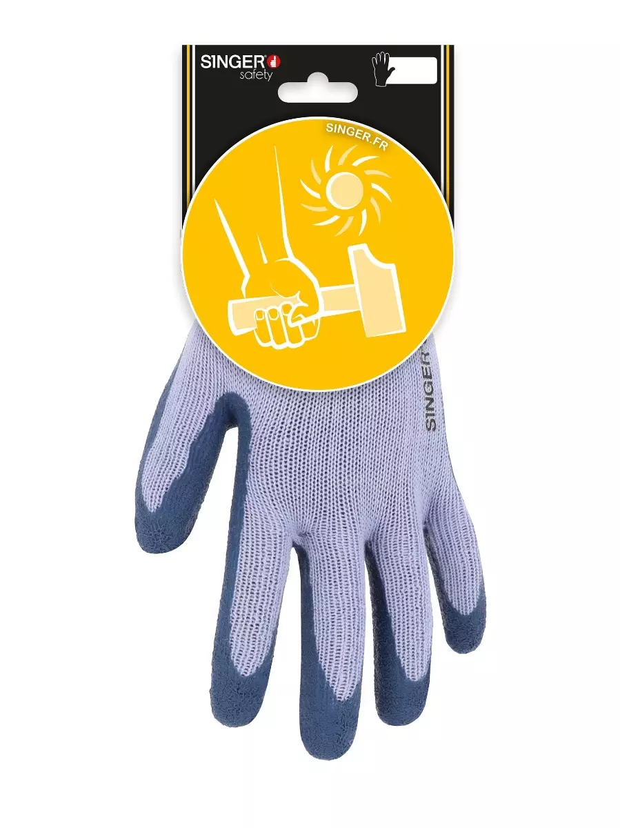 Gant latex. Support polyeste. Dos aéré.Jauge 10. - SINGER - CTAC10BL