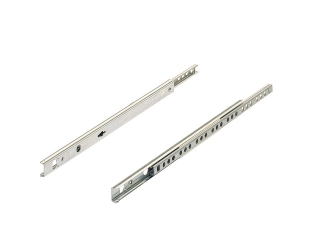 Paire de coulisses à billes KA 1730 HETTICH - Rainure 17 mm - L.400 mm - Acier zingué - Pour tiroir 250 à 410 mm - 30766                    