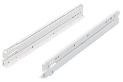 Paire de coulisses à galets sortie totale FR6142 HETTICH - Blanc - Charge 50 Kg - L.300 mm - 41635