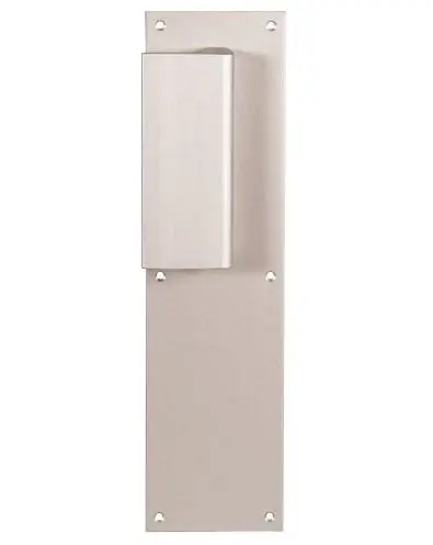 Poignée palière aluminium montée sur plaque Ref 1140-[Modèle:1140 Trou Cyl alu champagne]