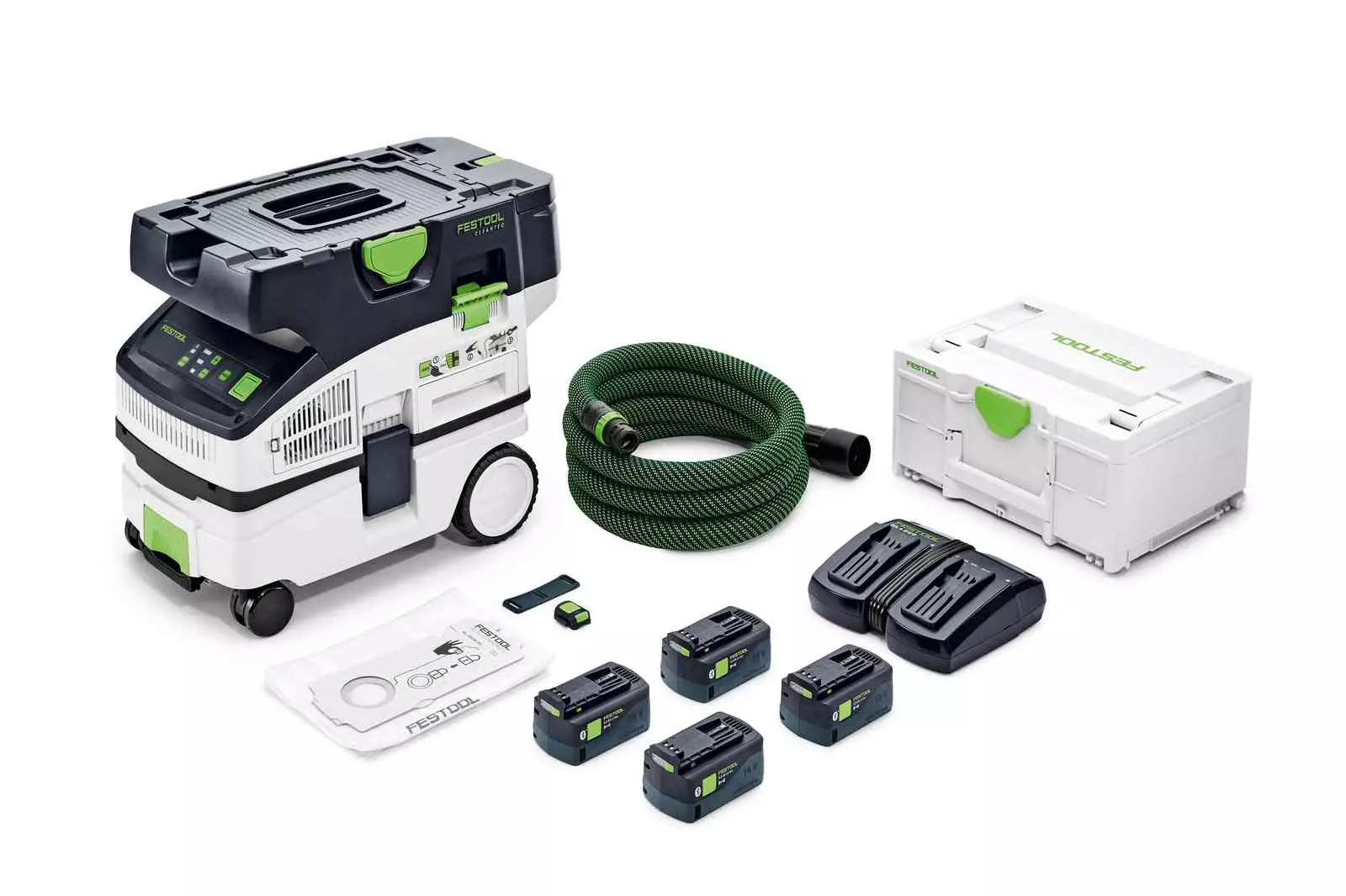 Aspirateur sans fil 36V (2x18V) CTLC MINI I-Plus CLEANTEC - FESTOOL - avec 4 batterie 18V 5.0 Ah - accessoires - Systainer - 577149