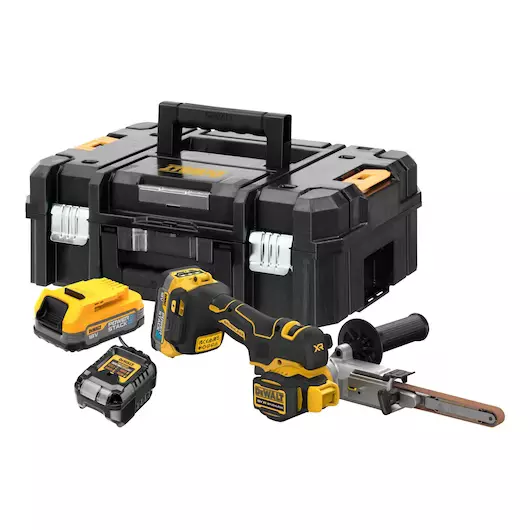 Lime à bande DEWALT XR 18V - 2 batteries 1.7Ah Powerstack + chargeur + coffret - DCM200E2T-QW