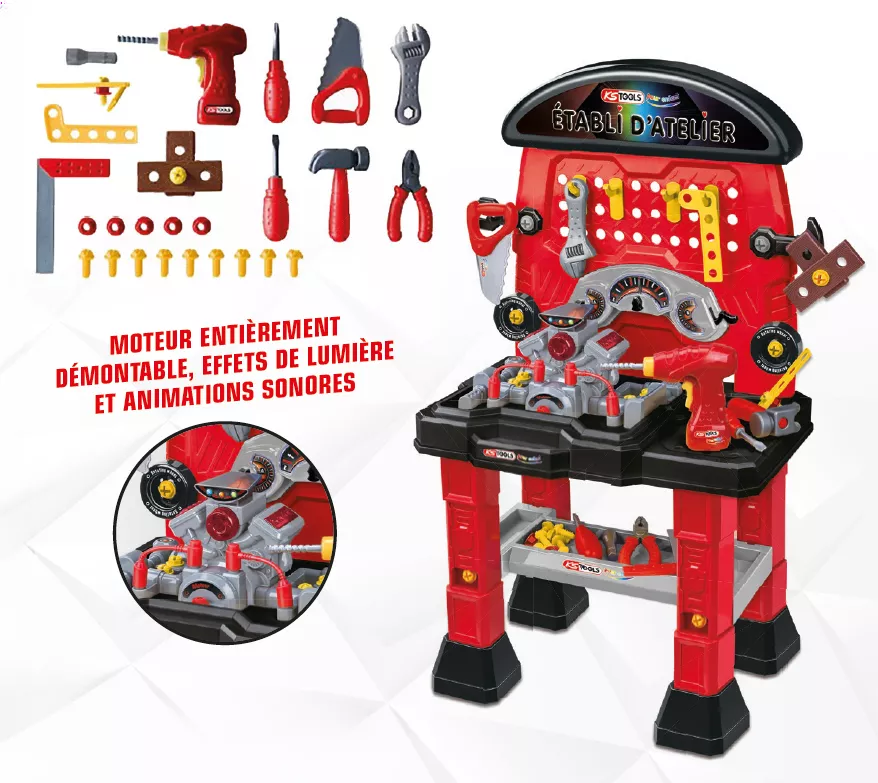 Etabli d'atelier KSTOOLS pour enfants - 78 pièces - 100084
