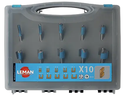 Coffret de 10 mèches à rainer droites LEMAN Ø 8mm - 428.700.10