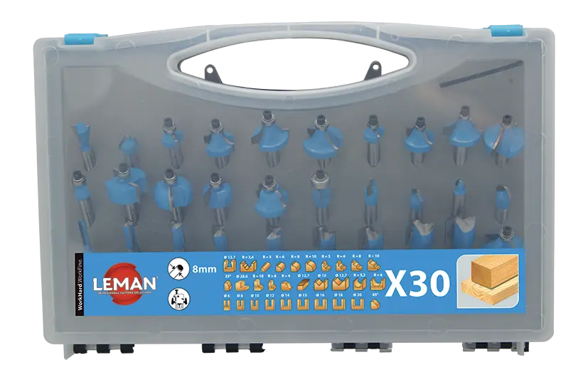 Coffret de 30 mèches de défonceuse LEMAN DEF.428.30 Q8mm - 428.700.30