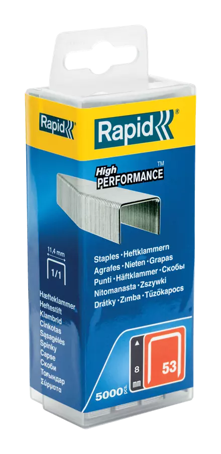 Agrafes en fil fin n°53/8 mm - RAPID - bte 5000 - 40303084