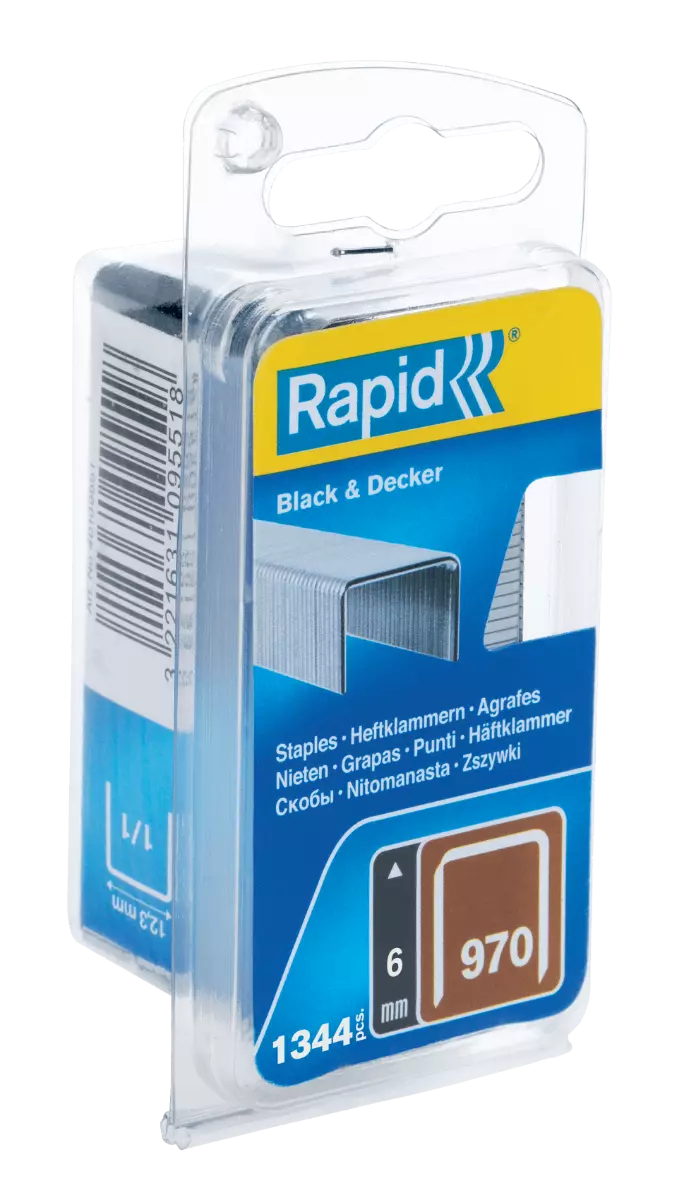 Agrafes en fil plat galvanisés n° 970/06 mm - 1344 pièces - Blister - RAPID-ISABERG - 40109549