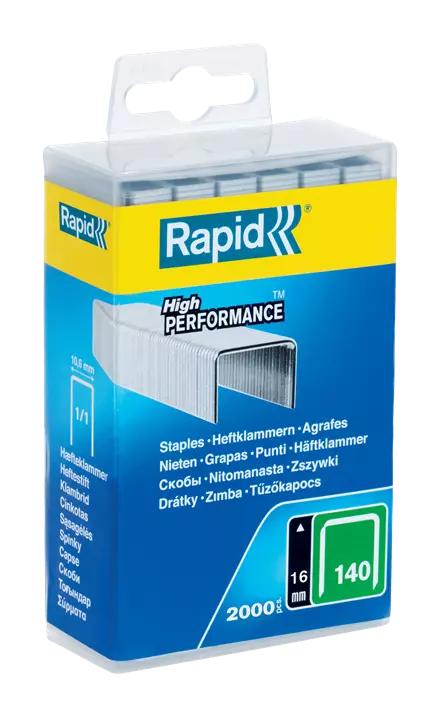 Agrafes n°140/16 mm en fil plat inoxydable - RAPID - bte 2000 - 5000091