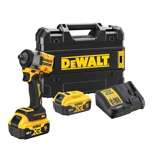 Boulonneuse à chocs 1/2" XR 18V li-ion brushless - DEWALT - avec 2 batterie 18V 5.0Ah - chargeur - TSTAK - DCF922P2T-QW DCF922P2T-QW