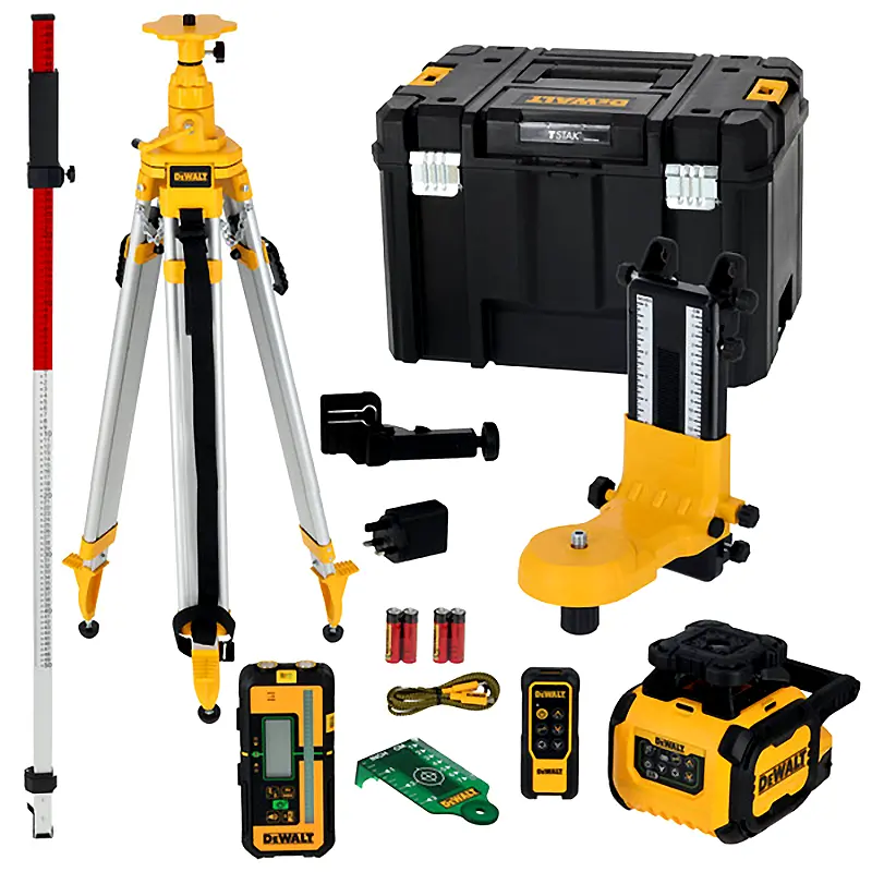 Pack pro niveau laser rotatif simple pente - faisceaux verts - USB-C - DEWALT - DCLE15221GL-QW
