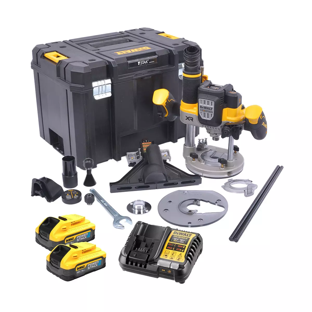 Défonceuse XR 18V Brushless  - DEWALT - avec 2 batteries 18V 5.0Ah - chargeur - TSTAK - DCW620H2-QW	