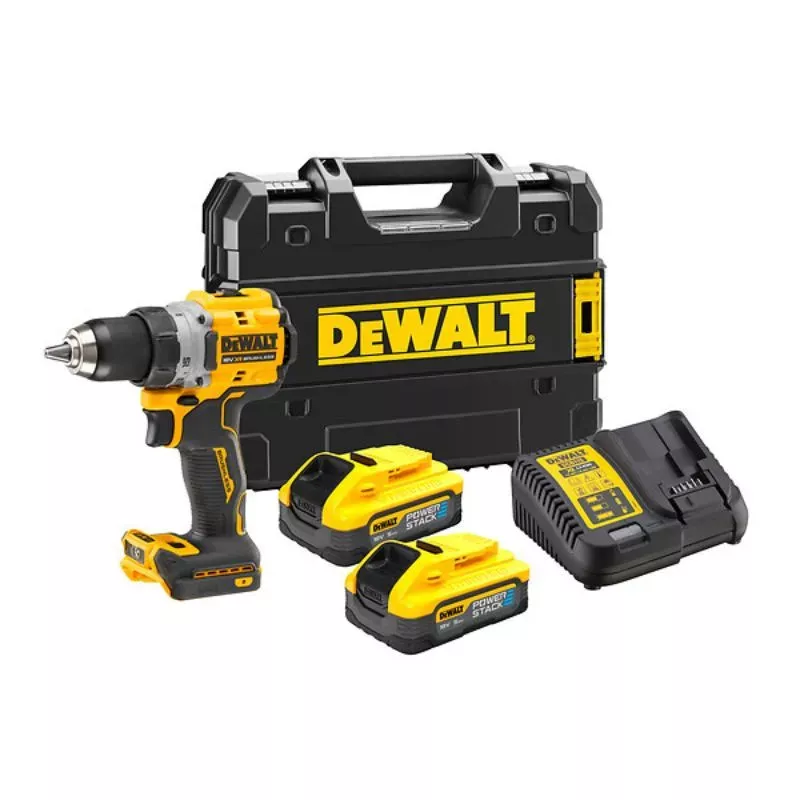 Perceuse visseuse 18V 90 Nm - DEWALT - avec 2 batteries 18V 5.0Ah - chargeur - coffret - DCD800H2T-QW