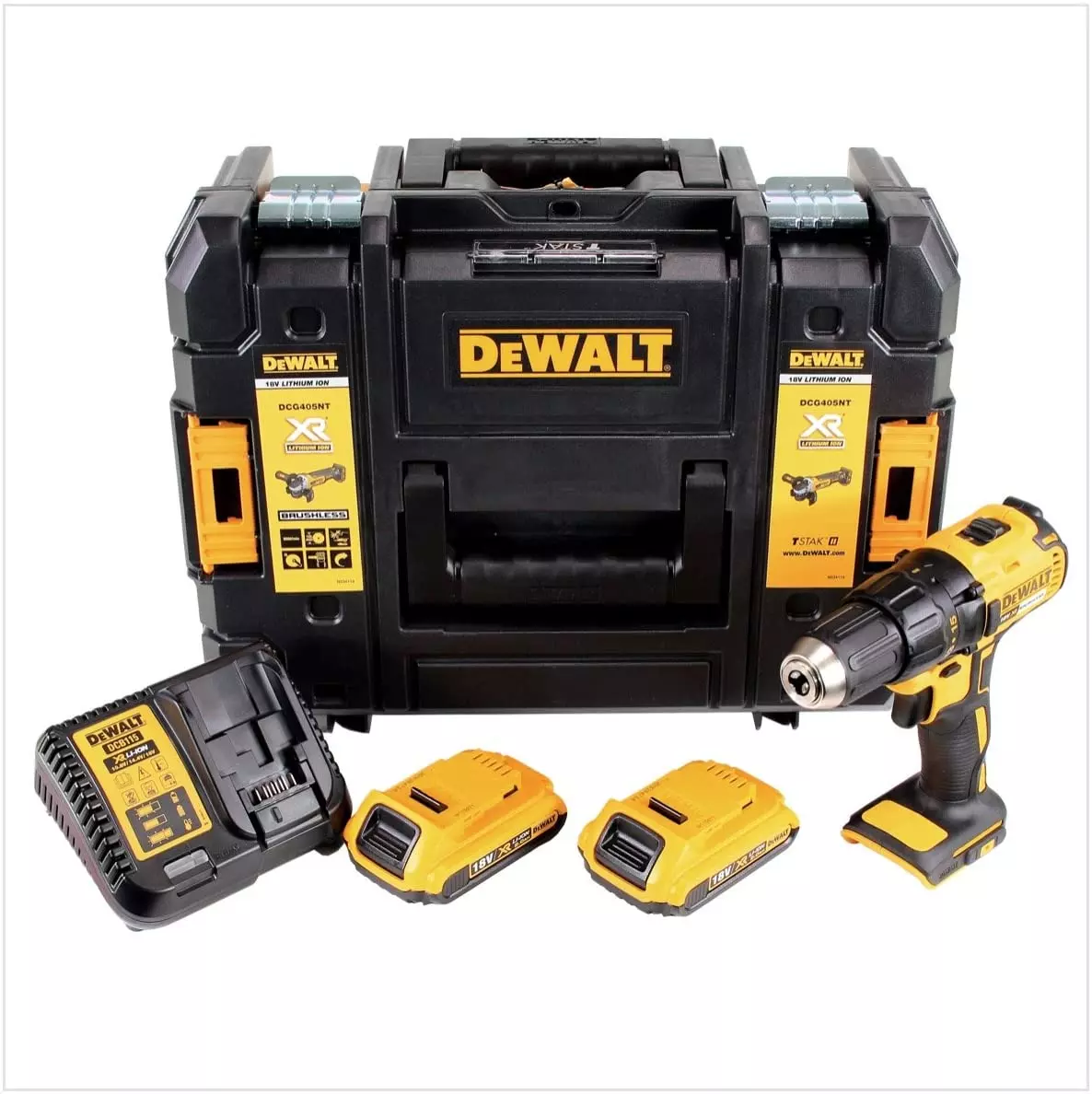 Perceuse-visseuse sans fil - 18 V + 2 batteries 2,0 Ah + 1 chargeur + coffret T-STAK - DEWALT - DCD777D2K-QW