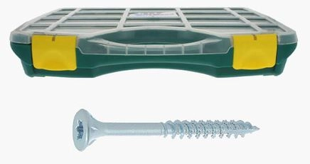 Coffret Q/Angles Vis agglo technique TF Torx Zingué blanc - 1055 pièces  