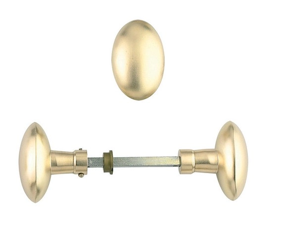 Bouton double ovale 125 laiton poli DEVISMES Carré 6 mm - 1256