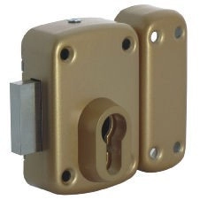 Verrou pour cylindre profile européen, en applique - Bronze or - 1005EU01