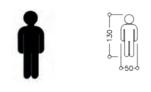 Pictogramme HOMME nylon PCT1 NORMBAU - 50 x 130 mm - 0510010