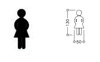 Pictogramme FEMME nylon PCT2 NORMBAU - 50 x 130 mm - 0510020