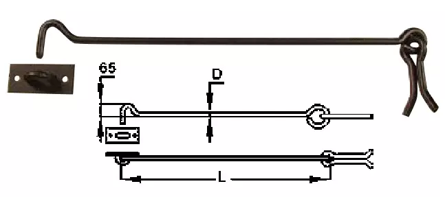 Arc boutant polyester TORBEL - Noir - 80 cm - 9250084 