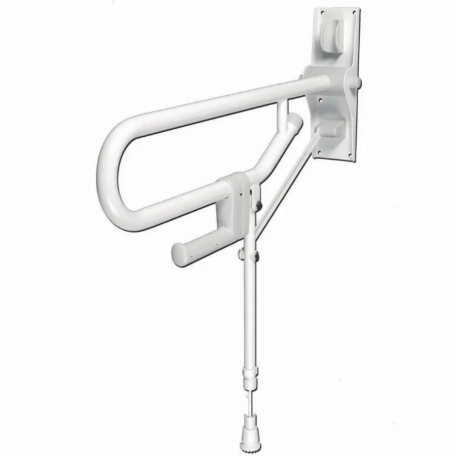 Barre double rabattable avec pied réglable AKW Blanc - 01830WH-LS