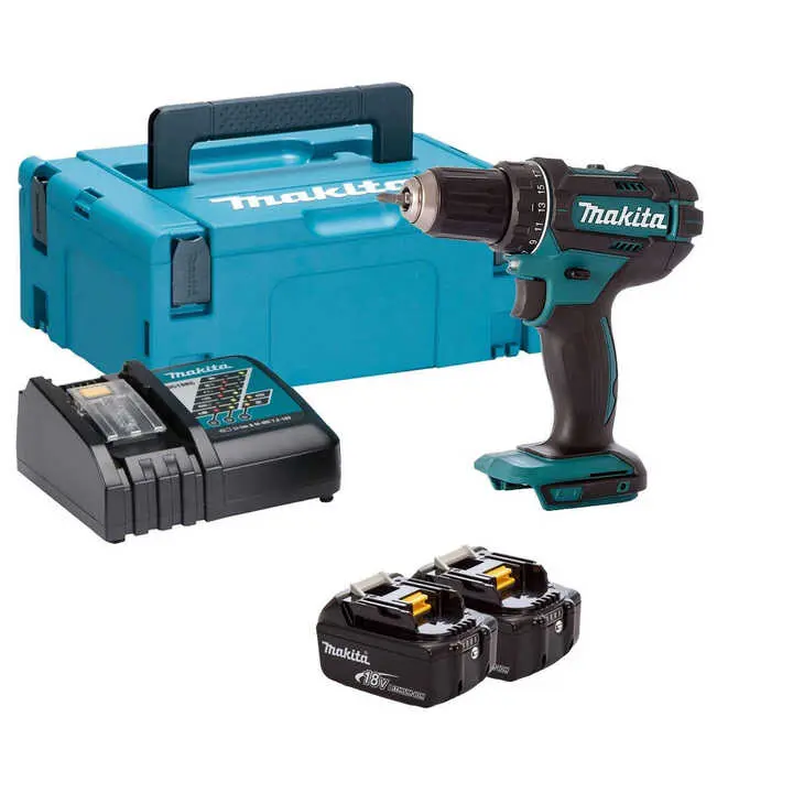 Perceuse visseuse 18V LXT - MaKITA - avec 2 batteries 3,0 Ah - cahrgeur - MAKPAC - DDF482RFJ