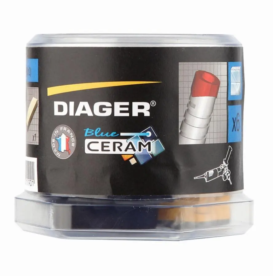 Kit Blue Ceram 6 pièces Ø6(X2)-8(X2) + Mandrin + Pierre aviver DIAGER - 426C