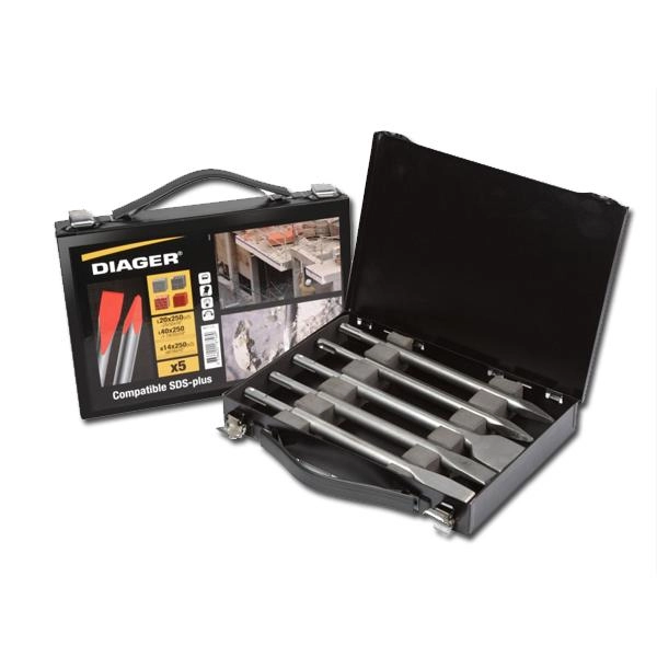Coffret pic et burin SDS Plus DIAGER - 5 pièces - 111C