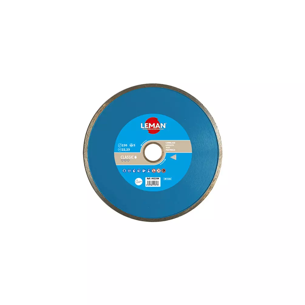 Disque diamant jante continue - D. 115 x Ep. 1.9 x Al. 22.23 mm - HT. 5 mm - Carrelage - LEMAN - 901154