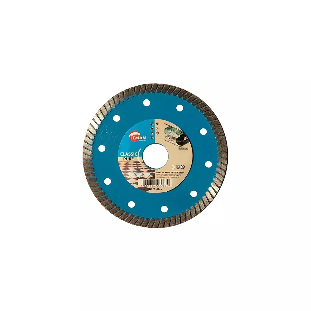 Disque diamant jante continue - D. 125 x Al. 22.23 x Ht. 8 x Ep. 1.2 mm - Granite - LEMAN - 930125