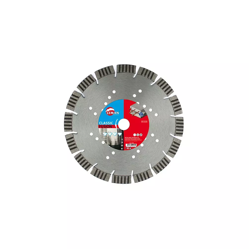 Disque diamant segmenté - D. 125 x Al. 22.23 x Ht. 10 x ép. 2 mm - Béton armé, acier - LEMAN - 55125