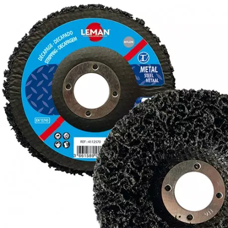 Disque nylon plat pour bois et métal - D. 125 x Al. 22.23 x Ep. 15 mm - LEMAN - 4112570
