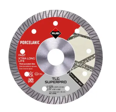 Disque de coupe et de meulage diamanté TLG 125 EXT SUPERPRO pour porcelaine - RUBI - 41901