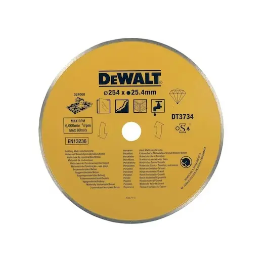 Lame 250 x 25.4 mm DEWALT pour porcelaine et pierre - DT3734-XJ