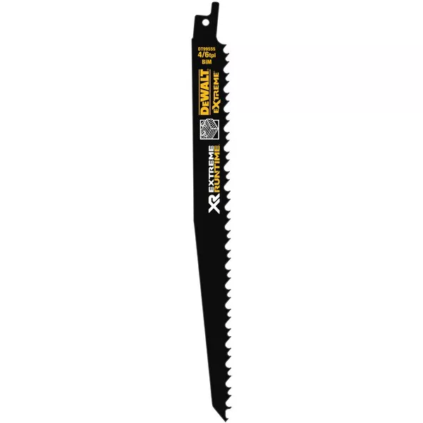 Lame scie sabre XR Extreme runtime 230 mm DEWALT pour bois - 5 pièces - DT99555