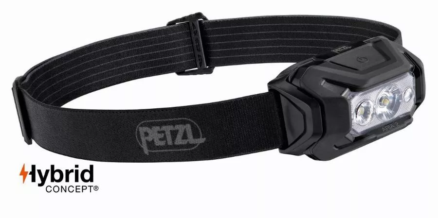 Lampe frontale compacte PETZL Aria 2 Etanche - 450 lumens - Noir - Pile ou Batterie - E070BA00