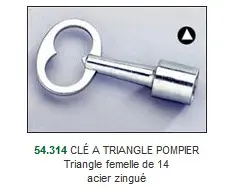 Clé à triangle pompier  Ref  54.314
