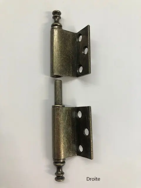 Charnière de meuble coudée Acier Bronze