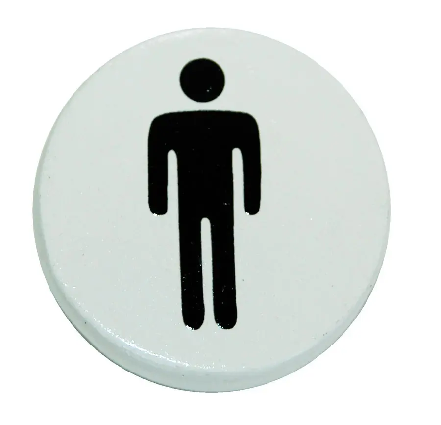 Bouton rond "Homme" résine Noir/Blanc