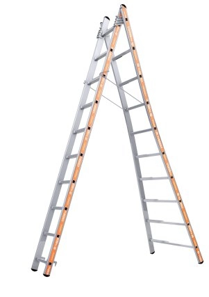 Échelle transformable 2 plans Pronor TUBESCA - 2.69 x 4.36 m - 2 x 9 marches - 01252009