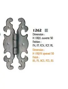 Charnière de meuble  1262  BOUVET-[Finition:Fer rouillé]