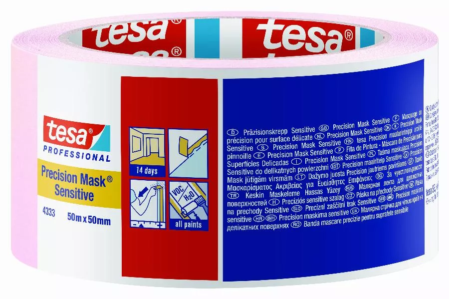 Ruban rose 50m x 50mm masquage de précision supports délicats TESA - 04333-00021-02