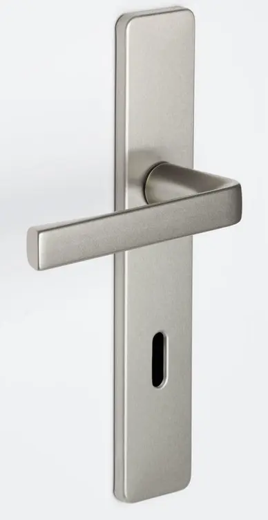 Ensemble KAZA - Plaque 190 x 42 mm - Entraxe de fixation 165 mm - Argent - 1364/6329 Clé L 